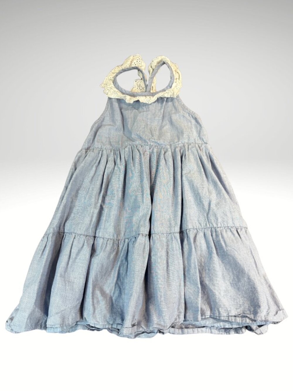 Tommy Bahama Girls Blue Eyelet Trim Swing Top 100% Cotton Size 7-8 (SKU:161G)